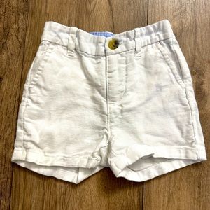 Janie and jack baby boy white linen blend shorts